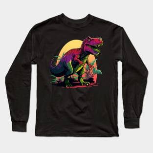 Tyrannosaurus rex colorful Dinosaur Long Sleeve T-Shirt